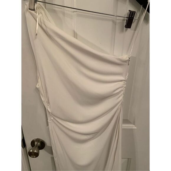 Zara white one shoulder dress size small - Picture 2 of 5